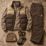 Winter Puffer Vest Cargo Outfit Set