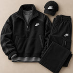 Heavyweight Textured Quarter-Zip Set