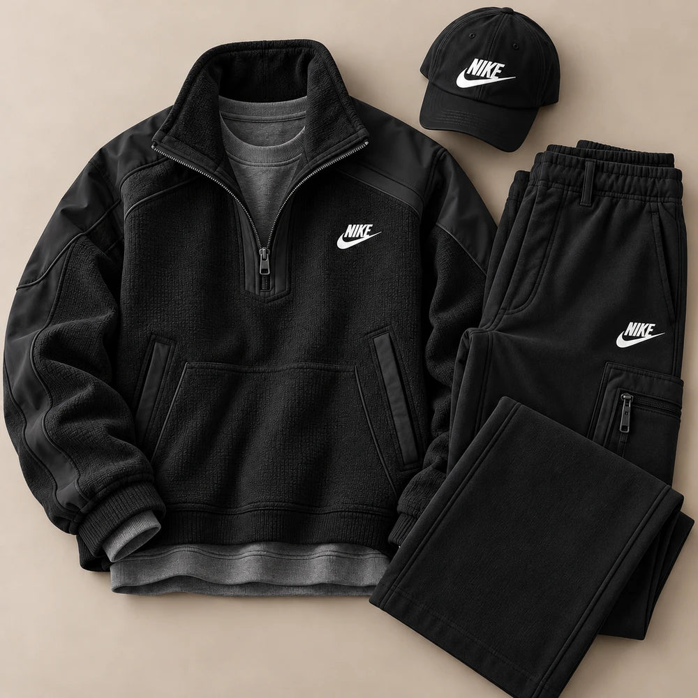 Heavyweight Textured Quarter-Zip Set