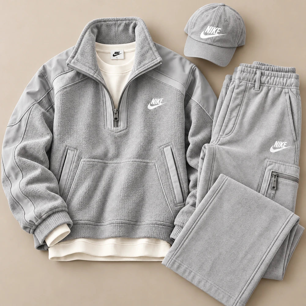 Heavyweight Textured Quarter-Zip Set