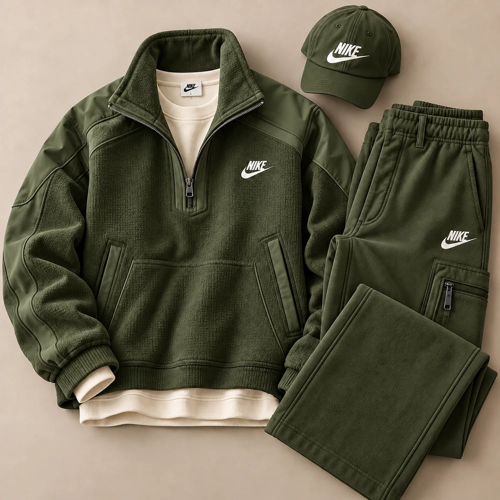 Heavyweight Textured Quarter-Zip Set