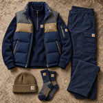 Winter Puffer Vest Cargo Outfit Set