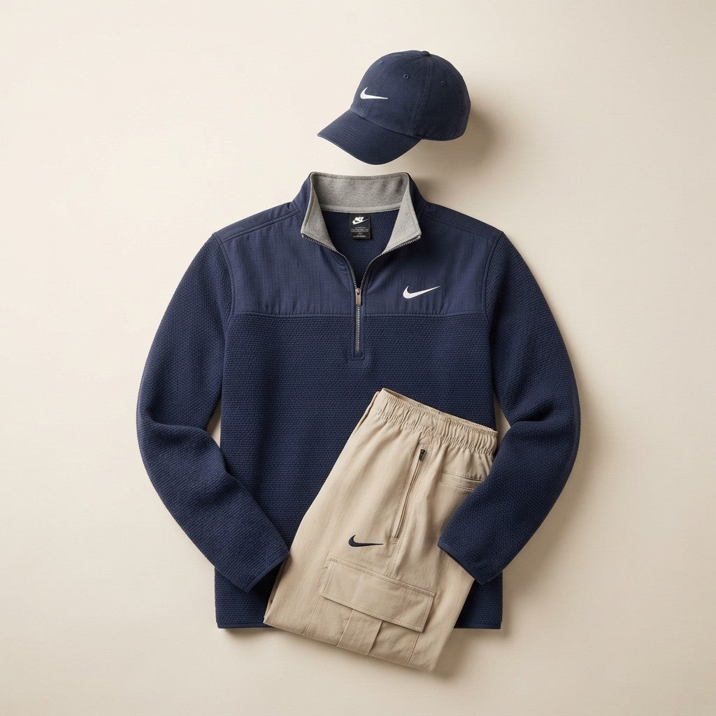 Heavyweight Textured Quarter-Zip Set