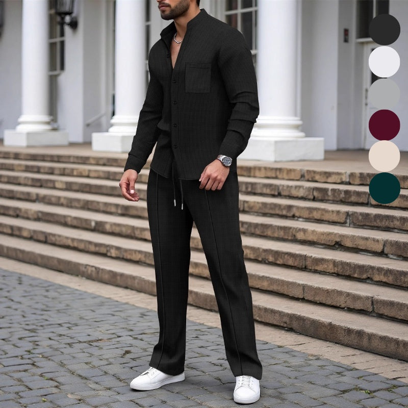 Men's Casual Waffle 2-Piece Set – Comfortable Fabric, Modern Fit & Versatile Style👖