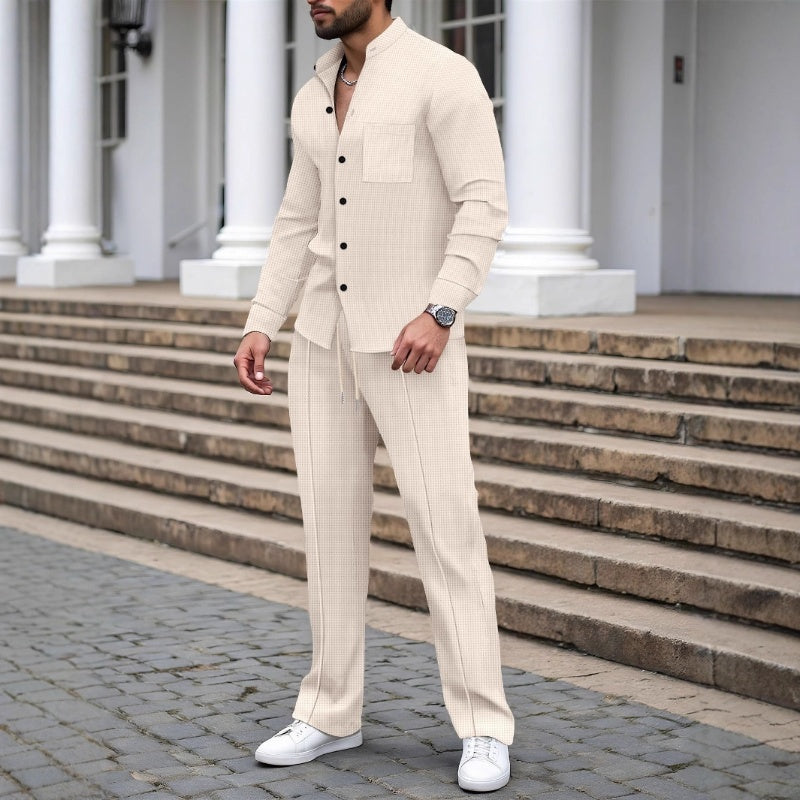 Men's Casual Waffle 2-Piece Set – Comfortable Fabric, Modern Fit & Versatile Style👖